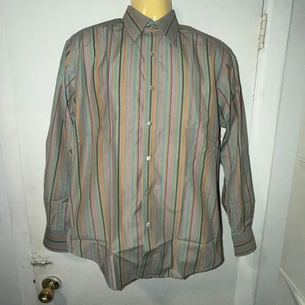 ROBERT GRAHAM Multicolor Striped Button Up Shirt-L
